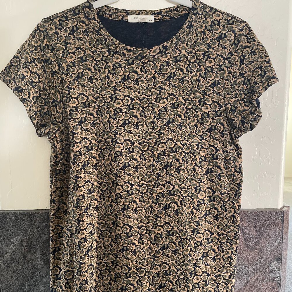 Rag & Bone Classic Slub Tee Floral Camo Size M